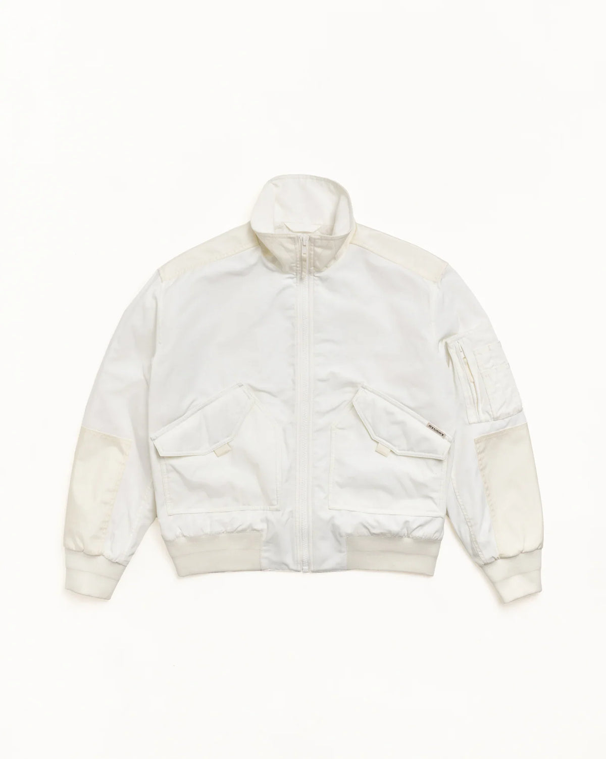 STUSSY MOCK NECK FLIGHT BOMBER WHITE
