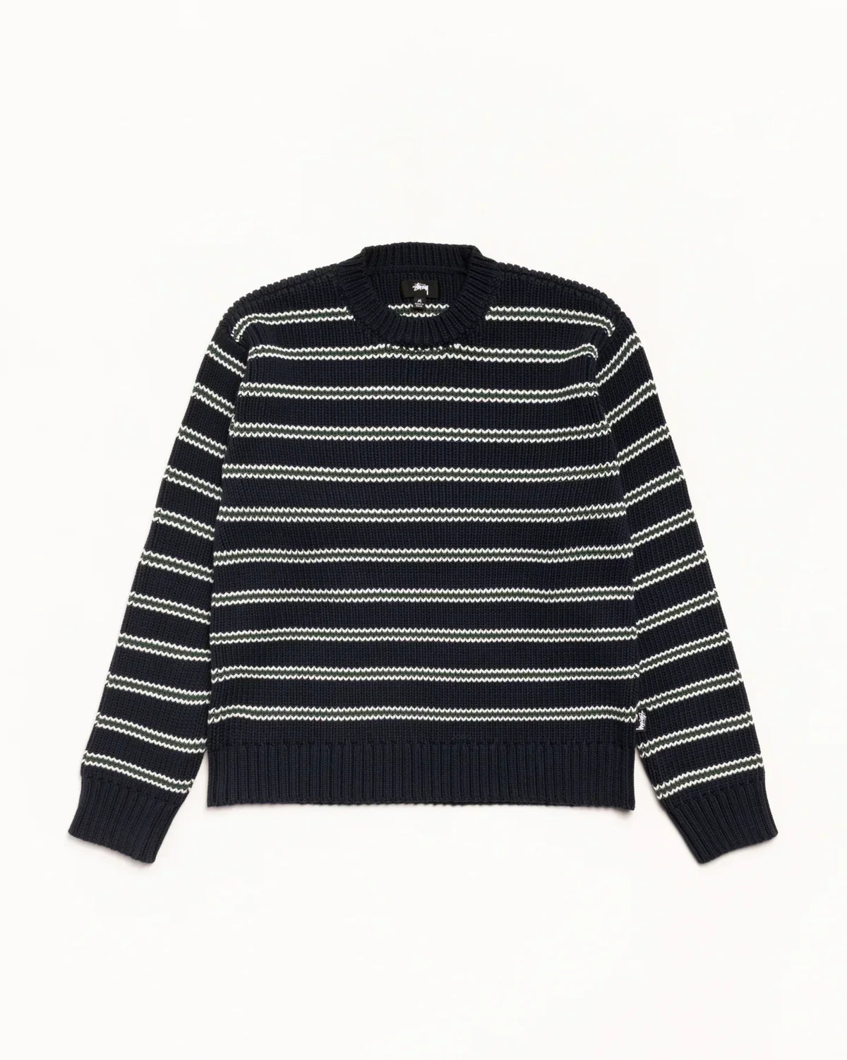STUSSY CHUNKY COTTON STRIPE SWEATER