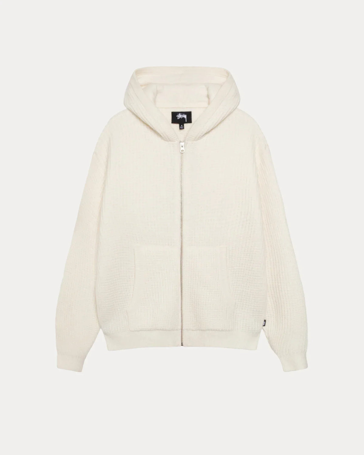 STUSSY WAFFLE CASHMERE ZIP HOODIE