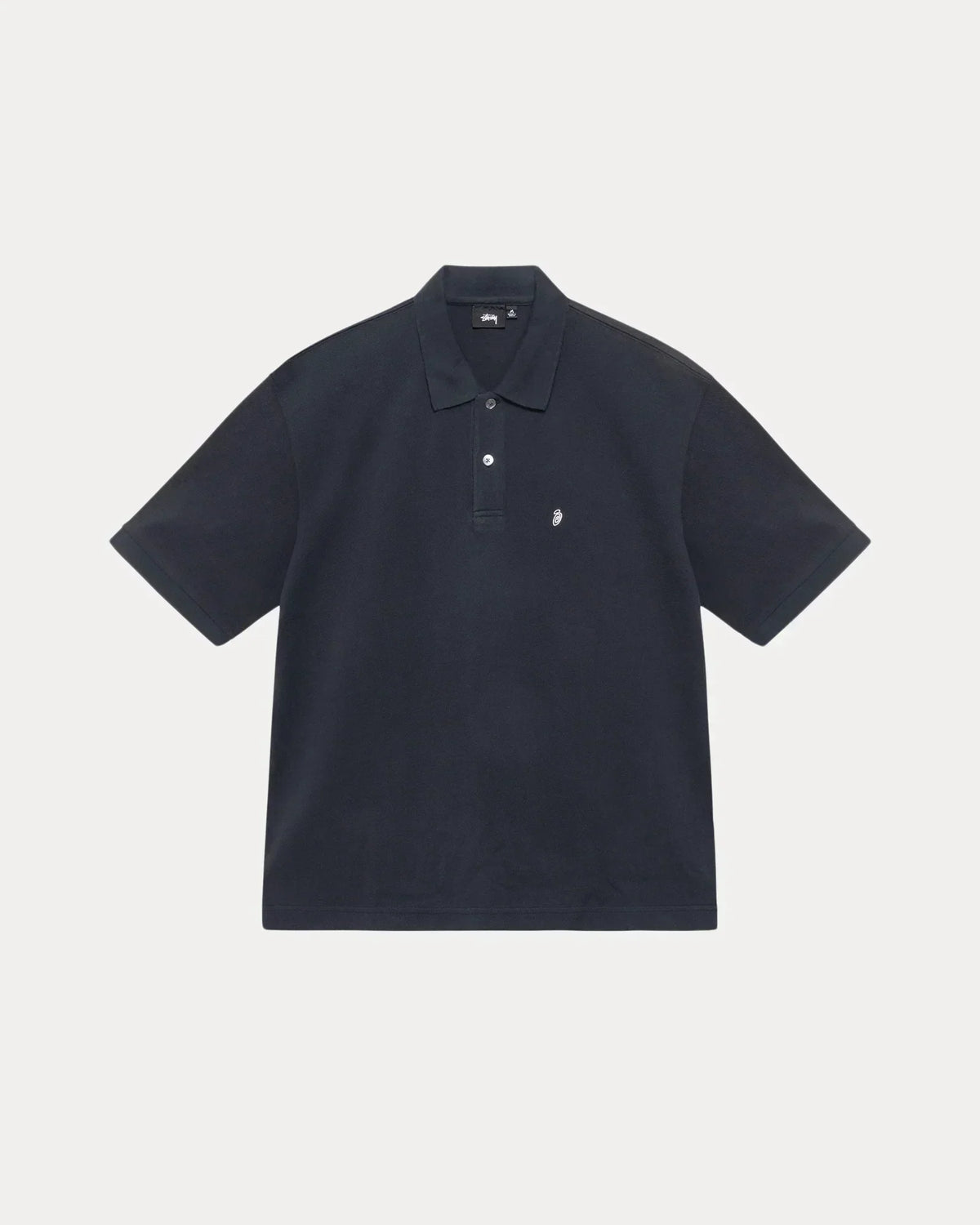 STUSSY CLASSIC PIQUE POLO BLACK