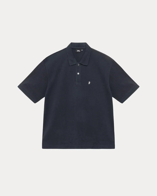 STUSSY CLASSIC PIQUE POLO BLACK