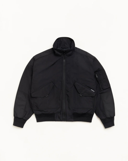 STUSSY MOCK NECK FLIGHT BOMBER BLACK