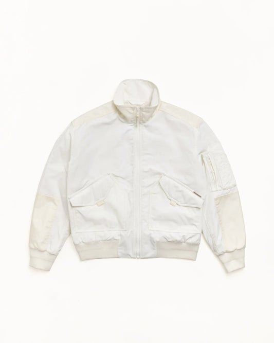 STUSSY MOCK NECK FLIGHT BOMBER WHITE