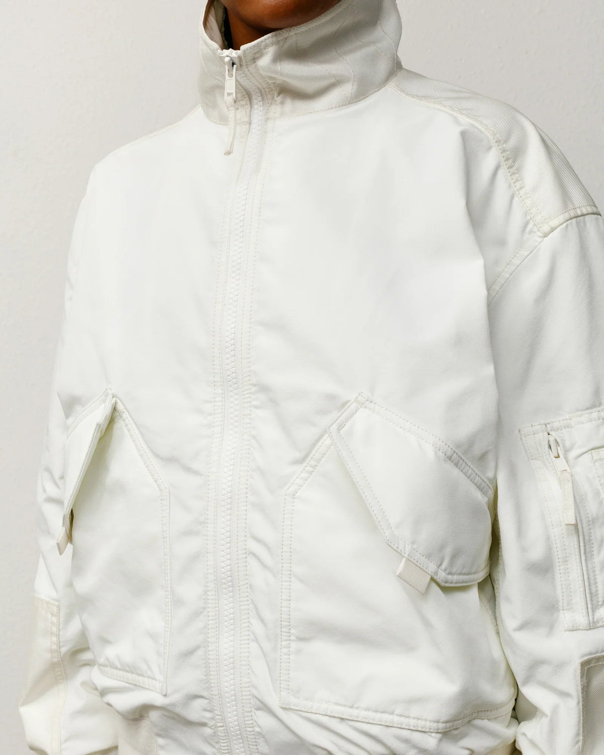STUSSY MOCK NECK FLIGHT BOMBER WHITE