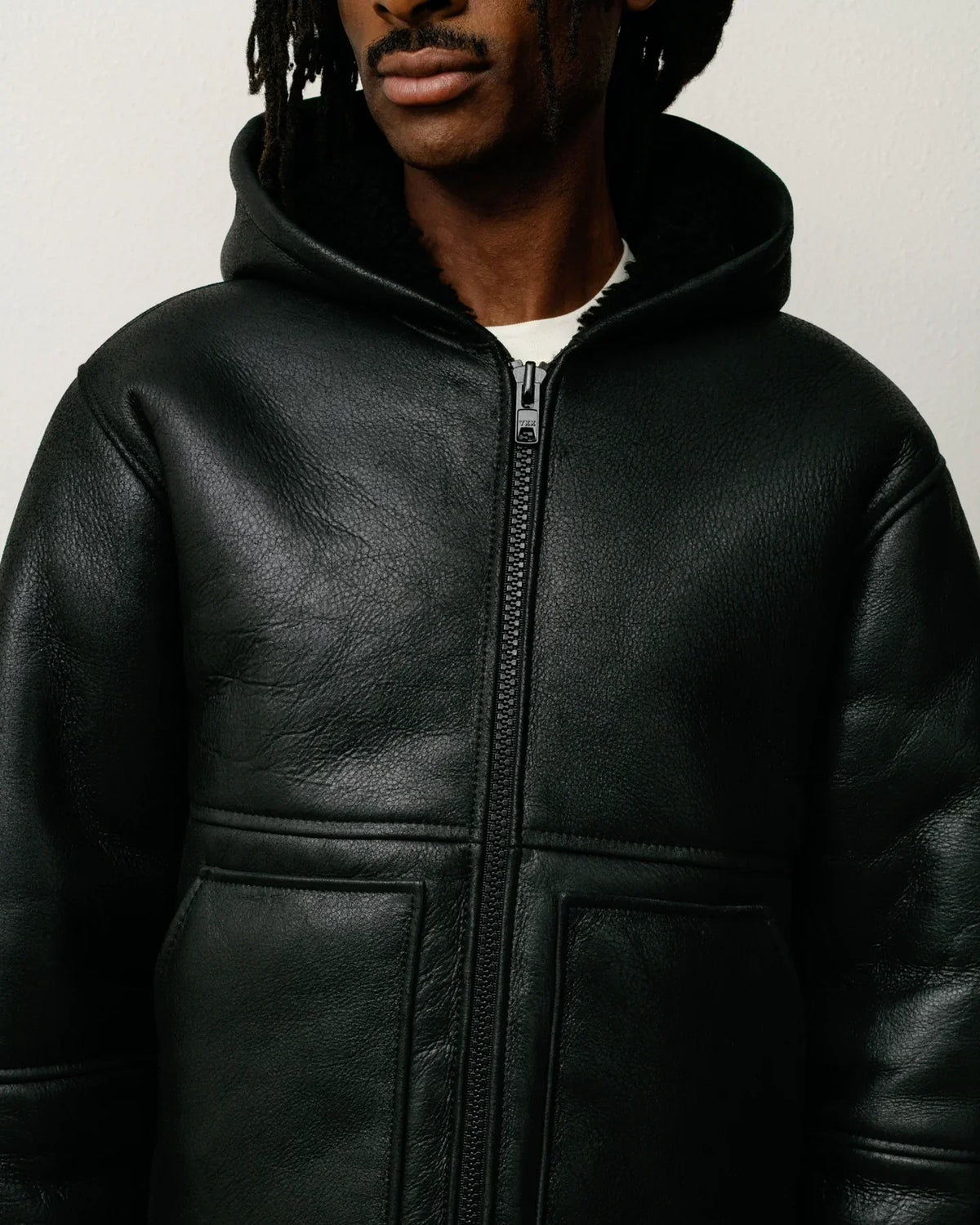 STUSSY SHEARLING HOODED JACKET
