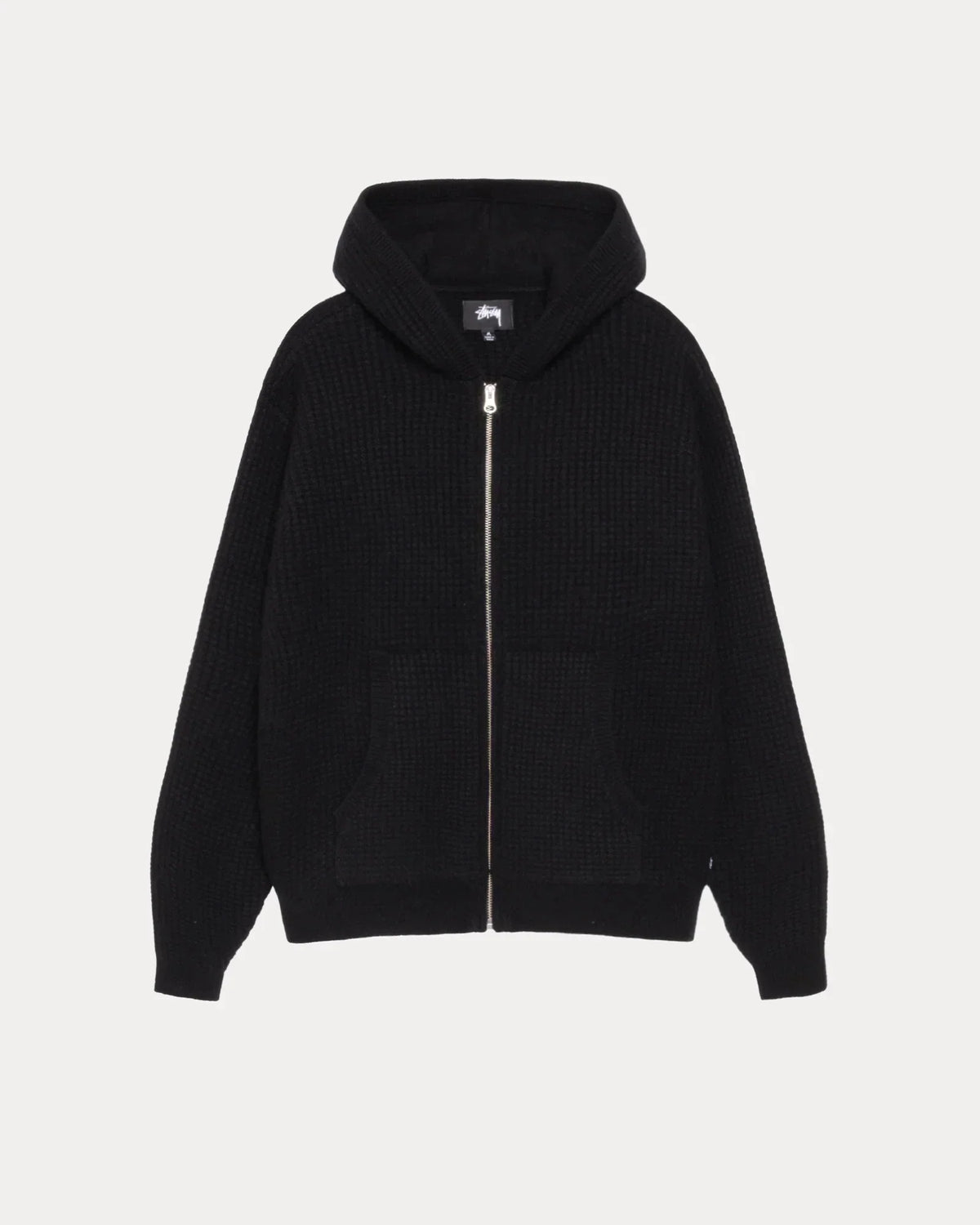 STUSSY WAFFLE CASHMERE ZIP HOODIE