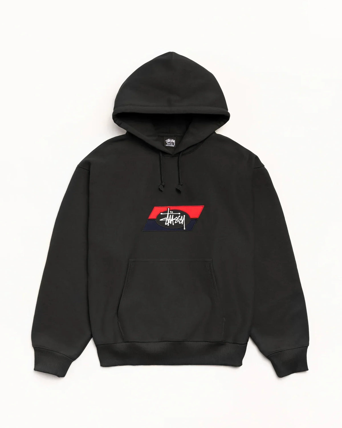 STUSSY DOUBLE STRIPE EMBROIDERED HOODIE