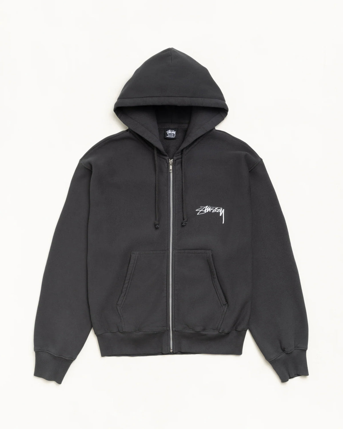 STUSSY SKATE STACK ZIP HOODIE PIGMENT DYED