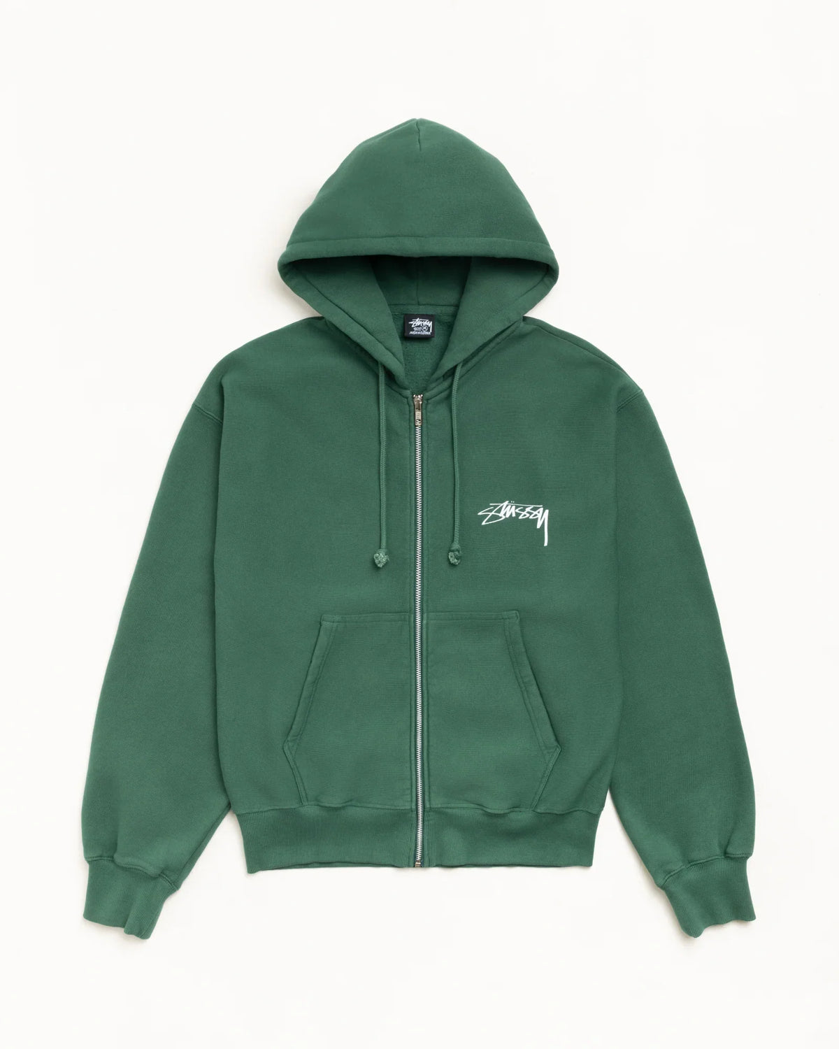 STUSSY SKATE STACK ZIP HOODIE PIGMENT DYED